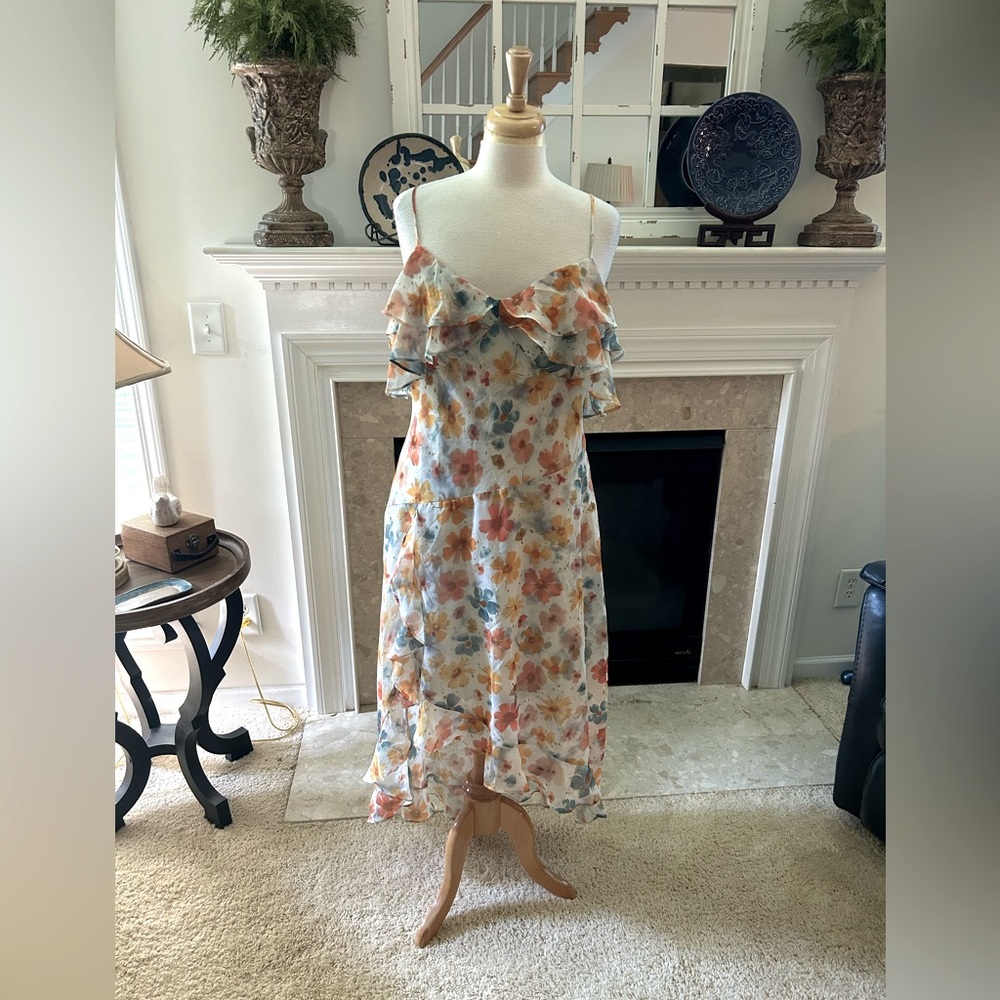 NWT Anthropologie Floral Ruffle Dress - Picture 2 of 12